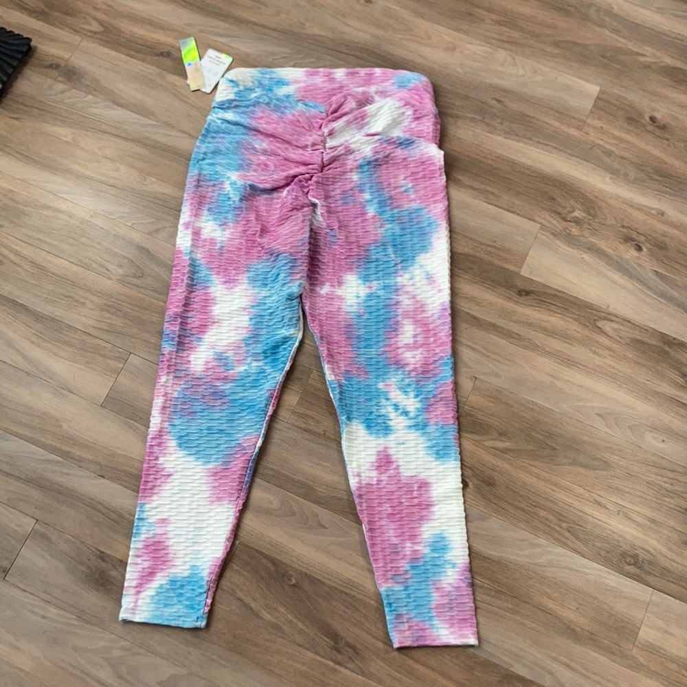Tie dye print active wear pant w/ stretch casual 3X juniors - Picture 12 of 16